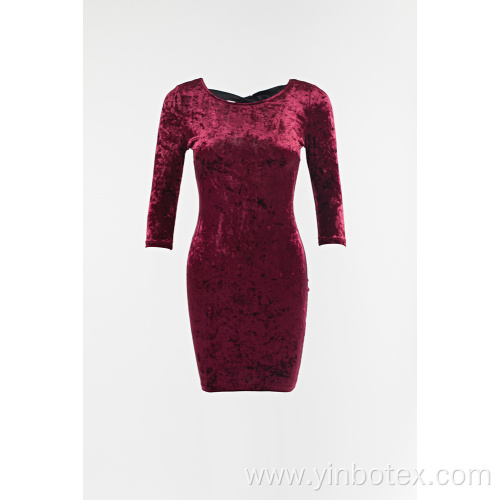 Velvet long sleeve dress